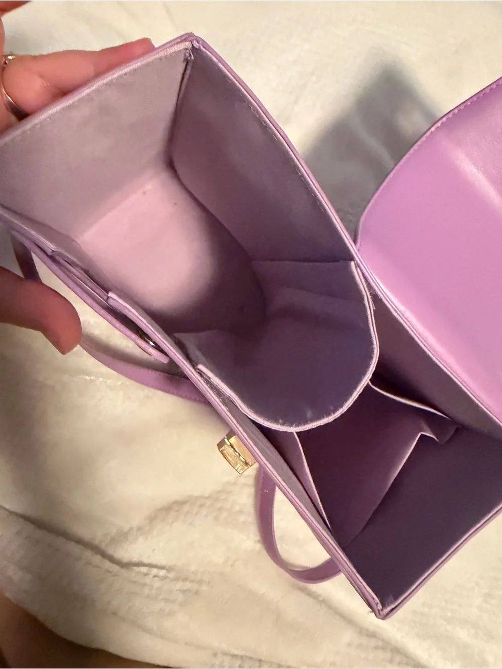 Lilac Crossbody Bag with Integrated Cup Holder - Unbranded